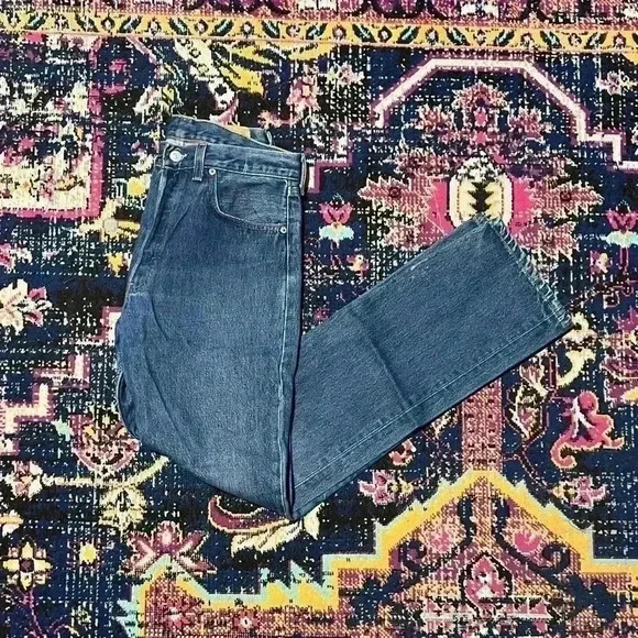 Levi Strauss 501xx Button Fly Men's Jean W 34X L 36 Blue Denim - Picture 3 of 3